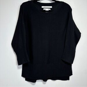 Max Studio Merino Wool Sweater | Black Lightweight Knit Layer